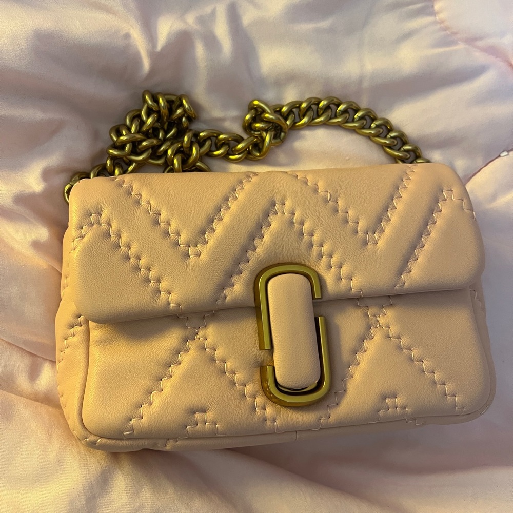 Marc Jacobs Cream Quilted Crossbody Bag